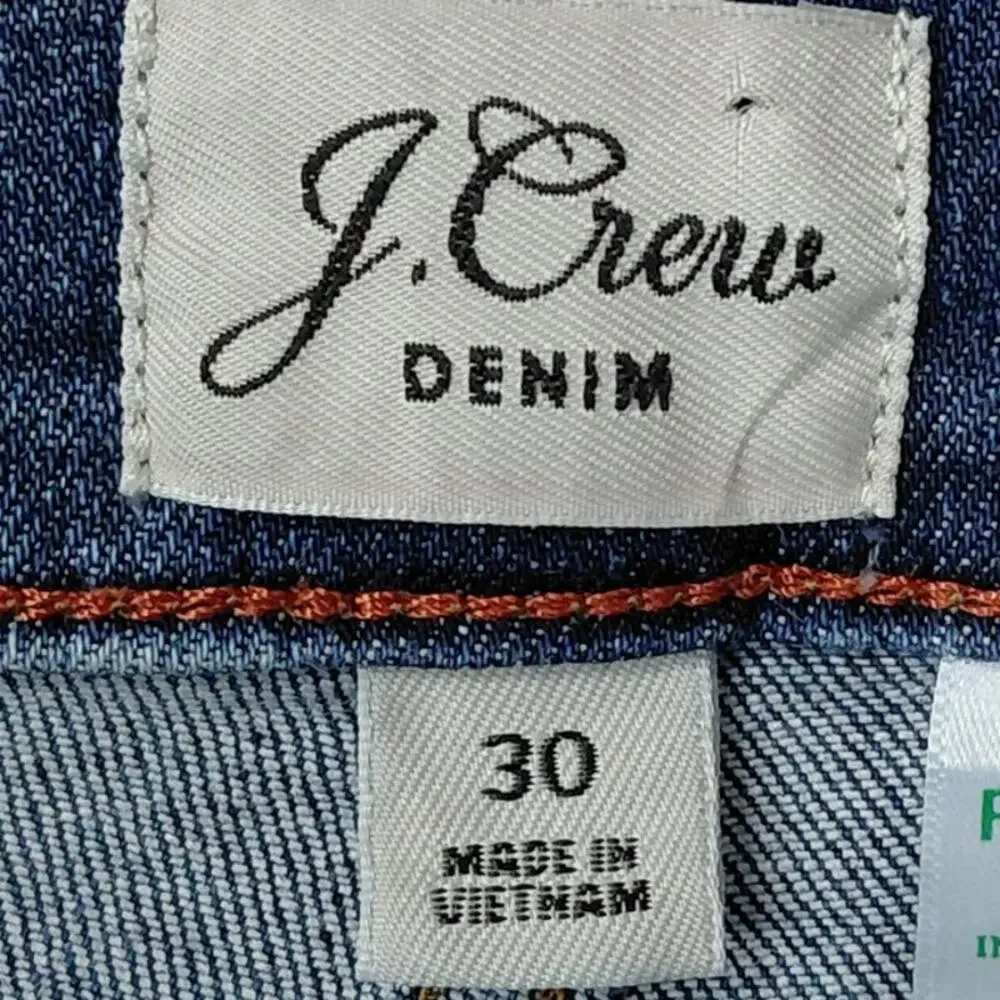 J.Crew Blue Raw Hem Medium Wash Vintage Straight Jeans Women Size 30
